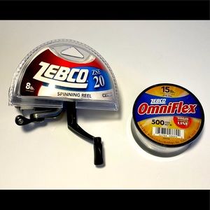 Zebco ZSE 20 Spinning Fishing Reel - 8lb “NEW” with Zebco OmniFlex 15lb Line